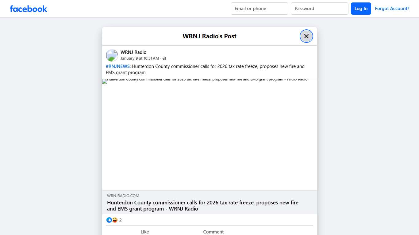 WRNJ Radio - #RNJNEWS: Hunterdon County commissioner calls... Facebook